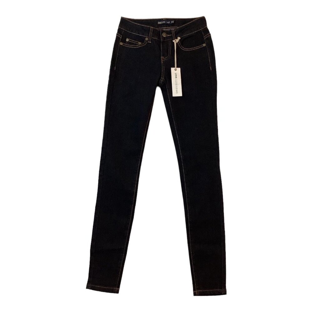 New Love Culture Skinny Fit Stretch Womens Black Denim Jeans Size 0